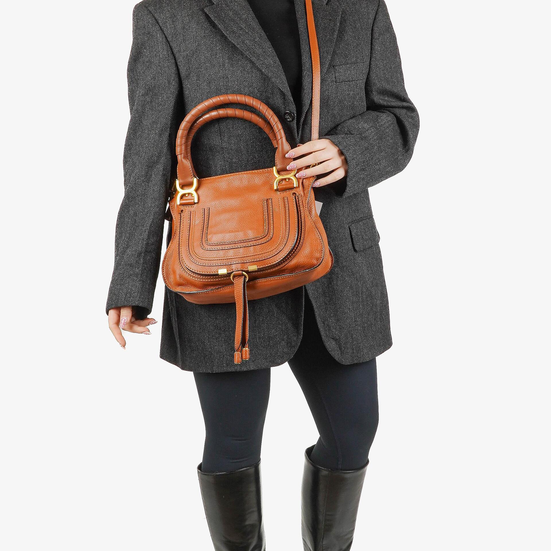 Chloe Marcie Medium Braune Leder Satchel