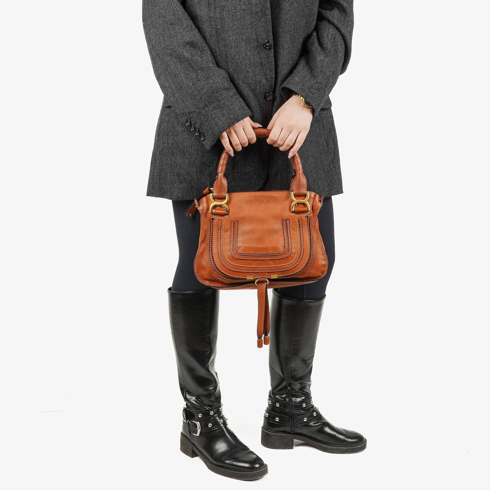Chloe Marcie Medium Braune Leder Satchel