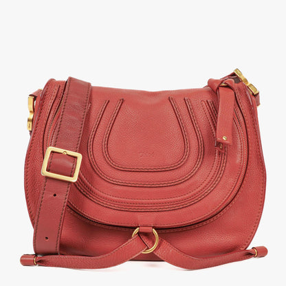 Chloé Marcie Medium Umhängetasche aus Maple Leaf Leder mit rundem Reißverschluss