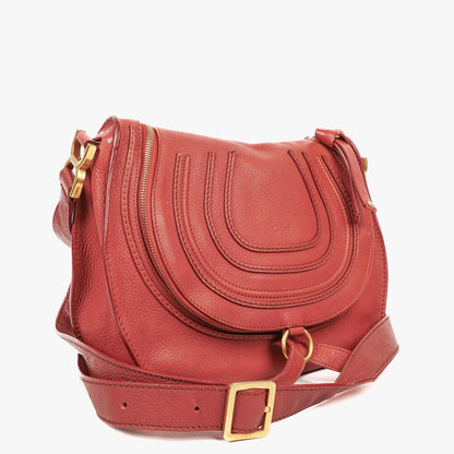 Chloé Marcie Medium Umhängetasche aus Maple Leaf Leder mit rundem Reißverschluss