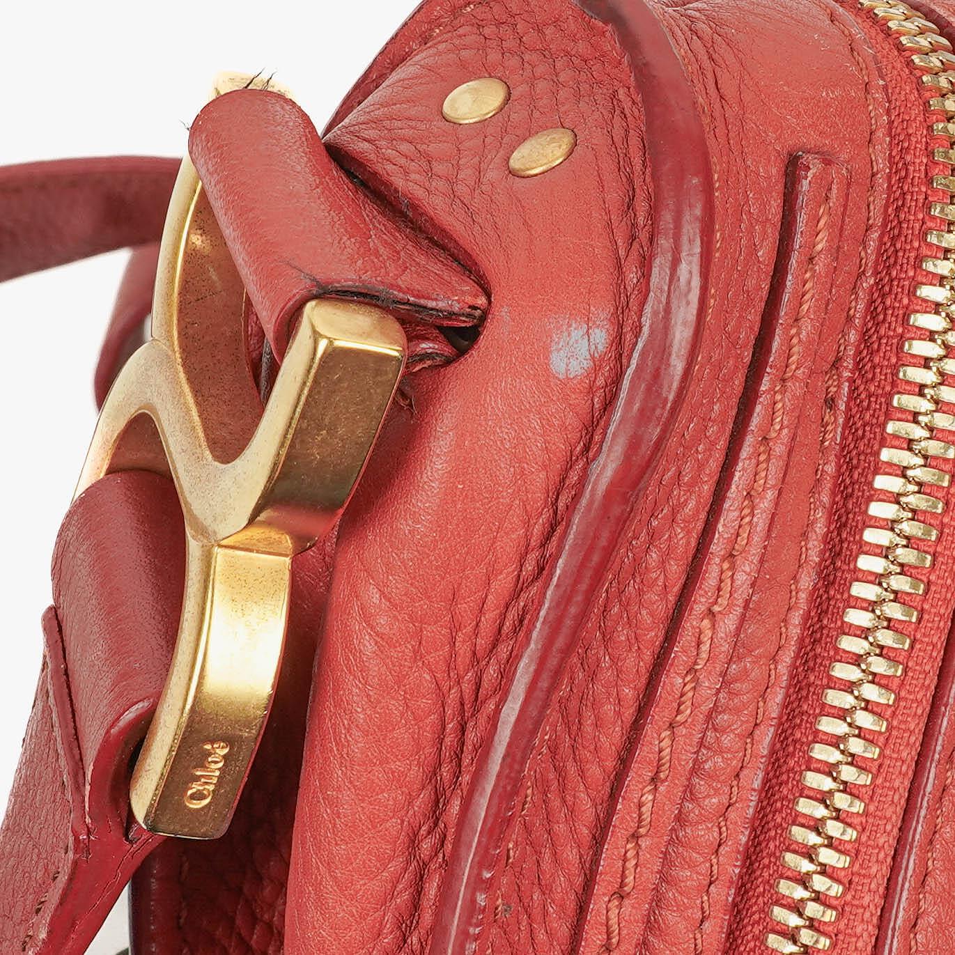 Chloé Marcie Medium Umhängetasche aus Maple Leaf Leder mit rundem Reißverschluss