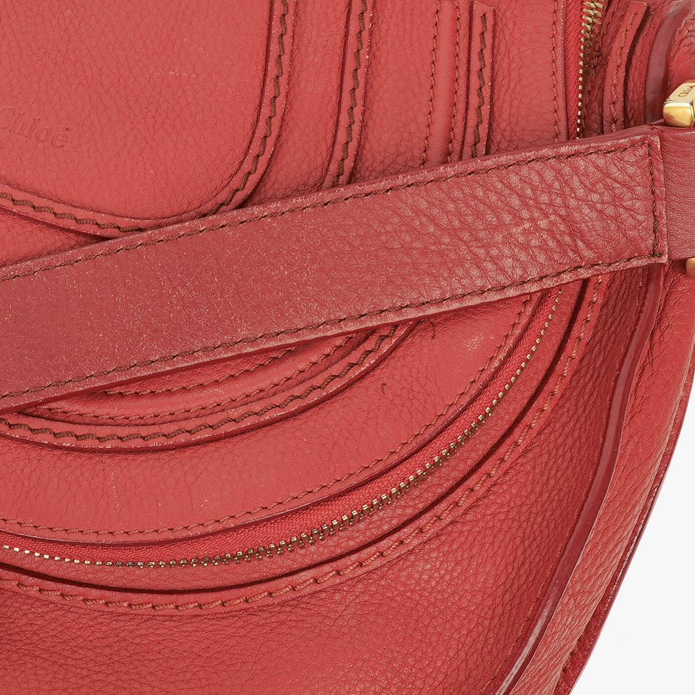 Chloé Marcie Medium Umhängetasche aus Maple Leaf Leder mit rundem Reißverschluss