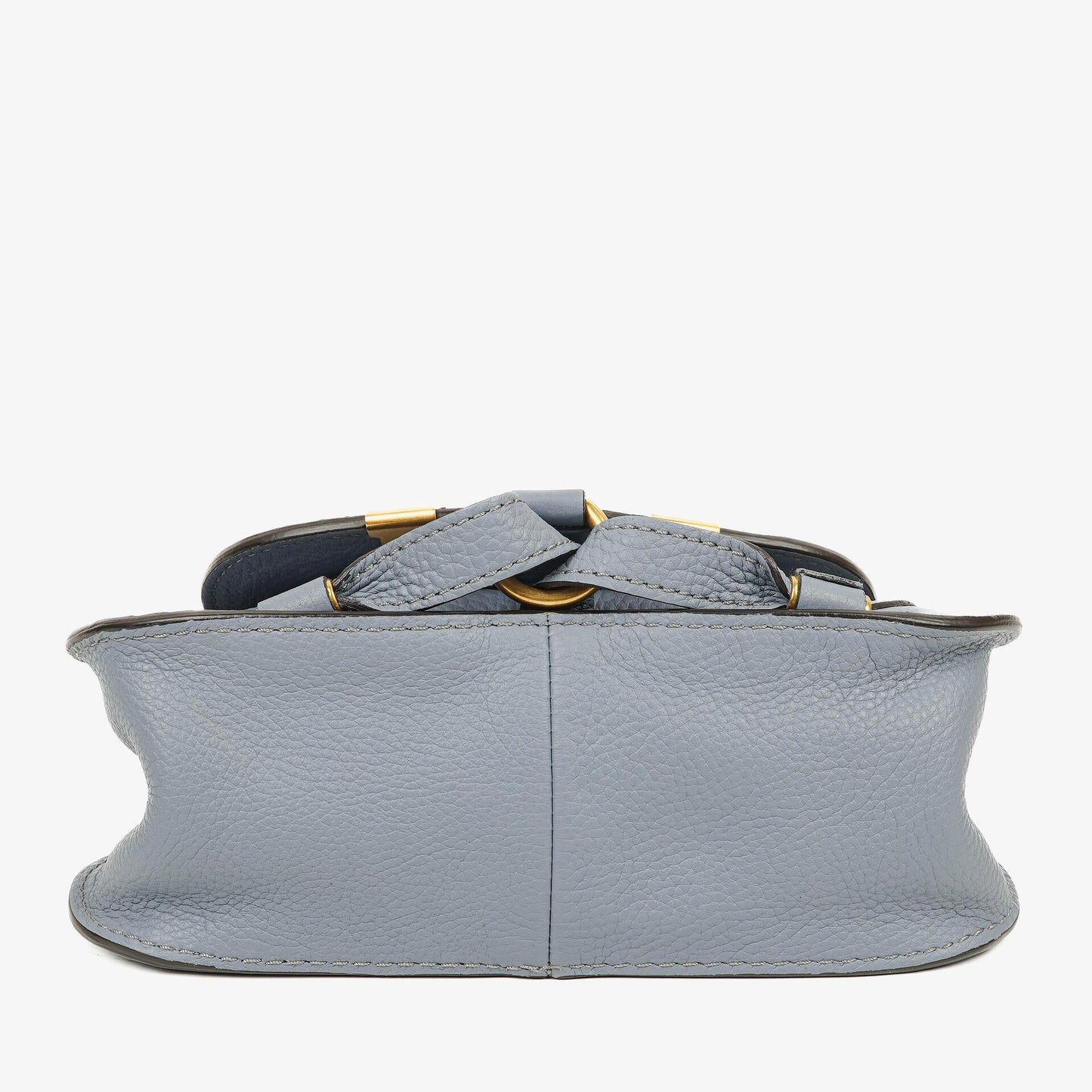 Chloé Marcie Mini Tasche aus genarbtem Leder in Ash Blue