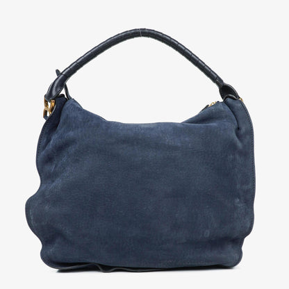 Chloe Marcie Schultertasche aus navyfarbenem Nubuk
