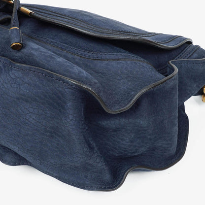 Chloe Marcie Schultertasche aus navyfarbenem Nubuk