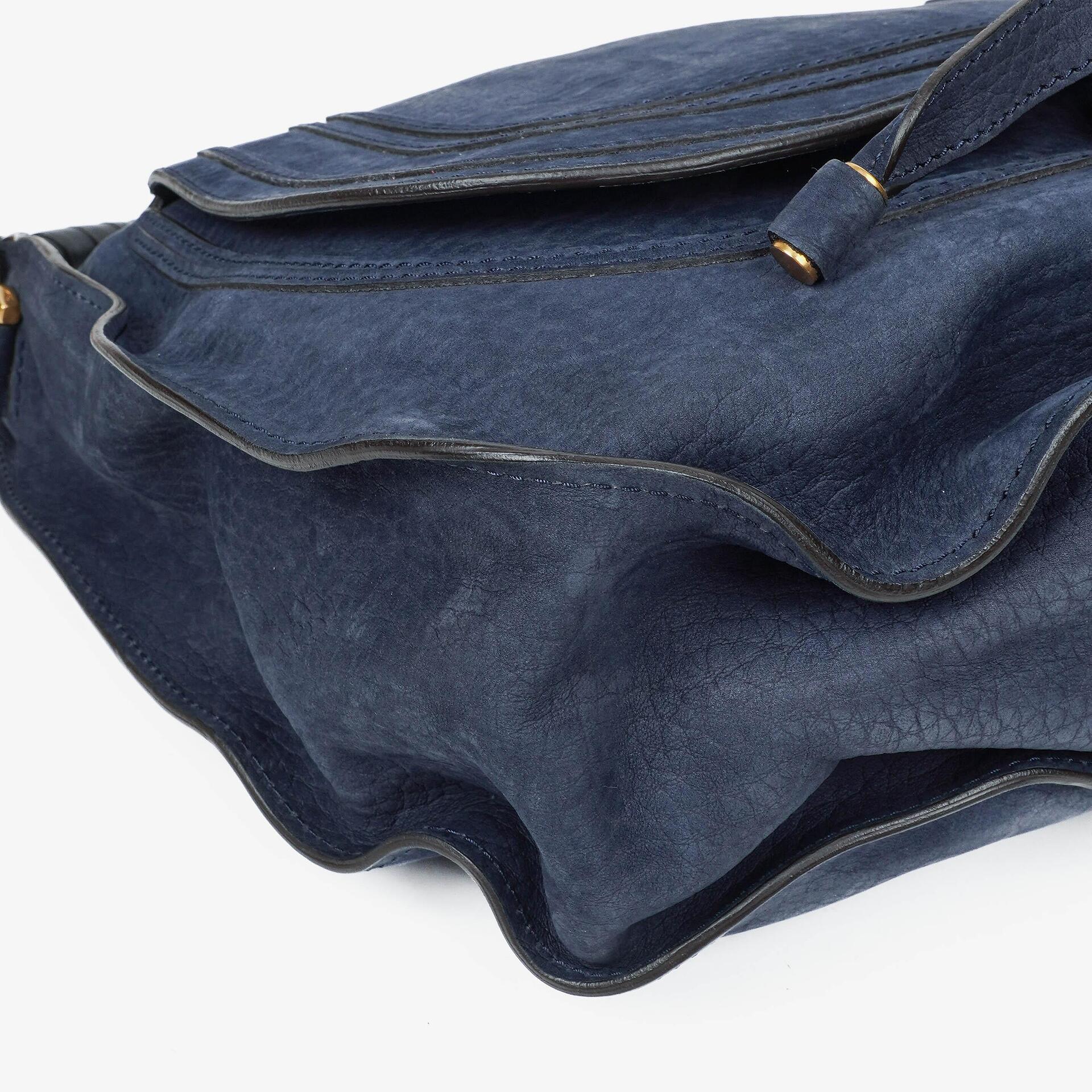 Chloe Marcie Schultertasche aus navyfarbenem Nubuk