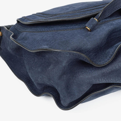 Chloe Marcie Schultertasche aus navyfarbenem Nubuk