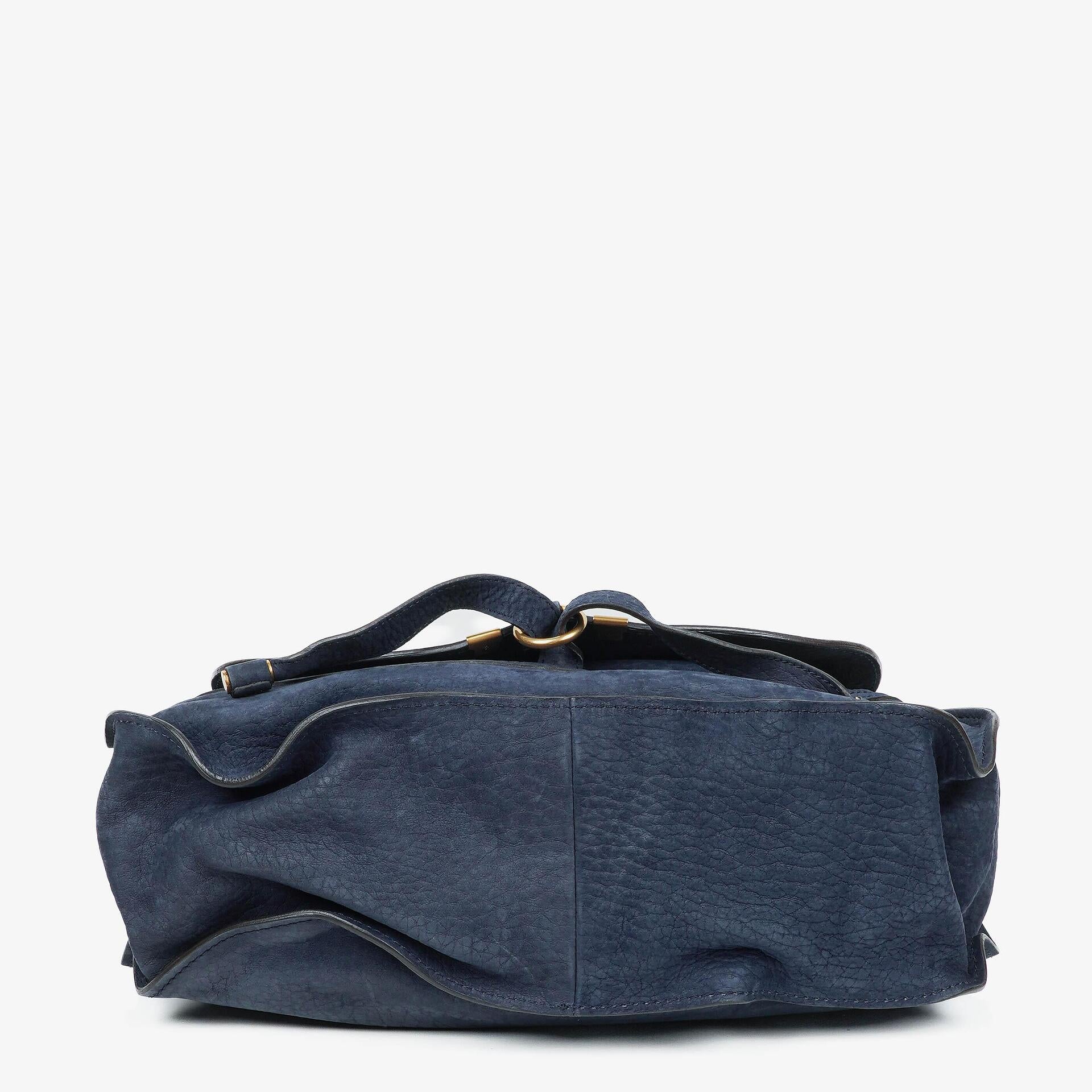 Chloe Marcie Schultertasche aus navyfarbenem Nubuk