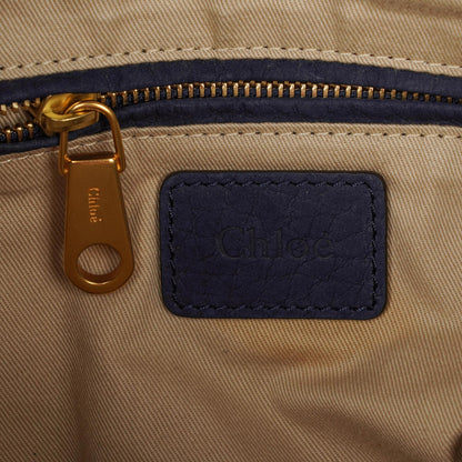Chloe Marcie Schultertasche aus navyfarbenem Nubuk
