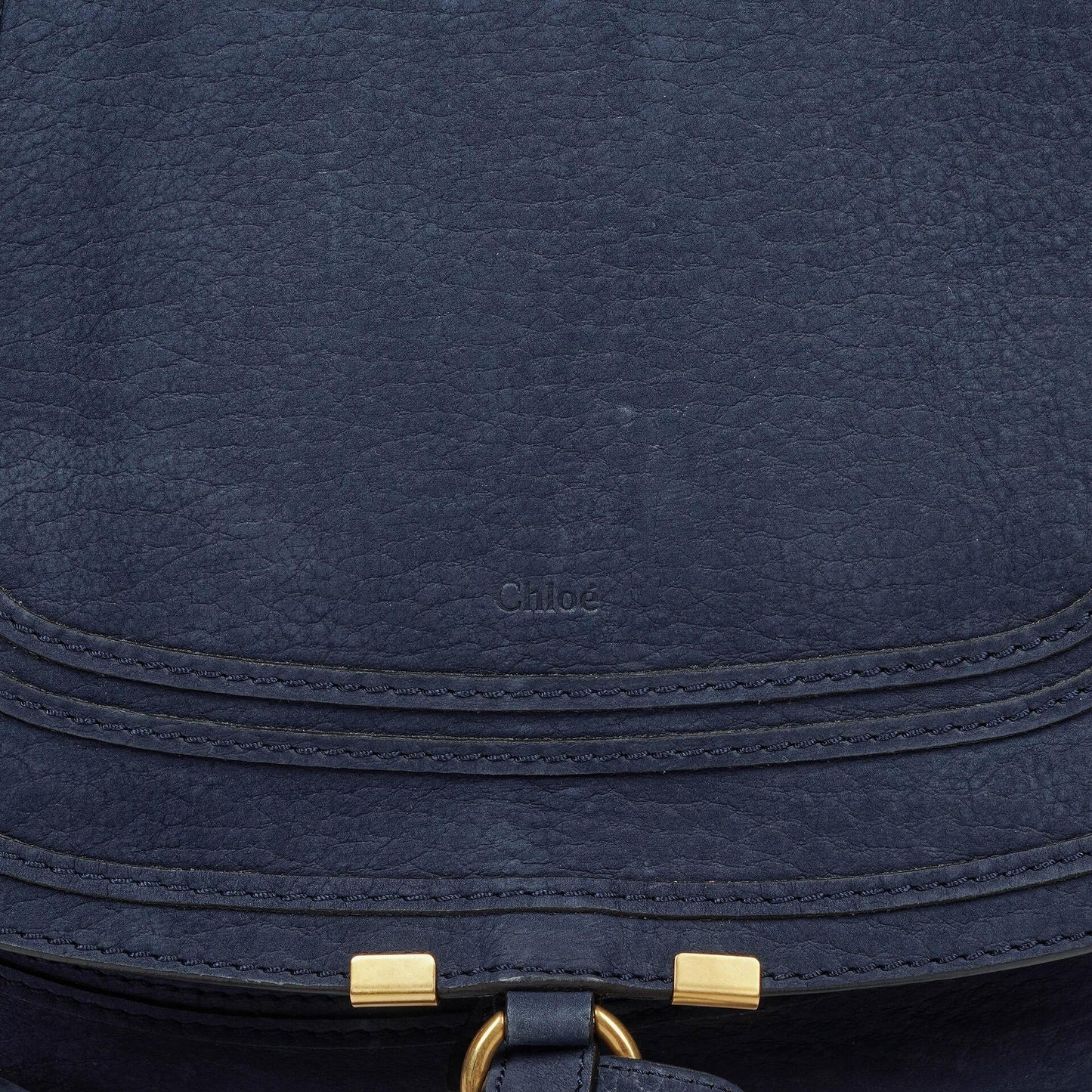 Chloe Marcie Schultertasche aus navyfarbenem Nubuk