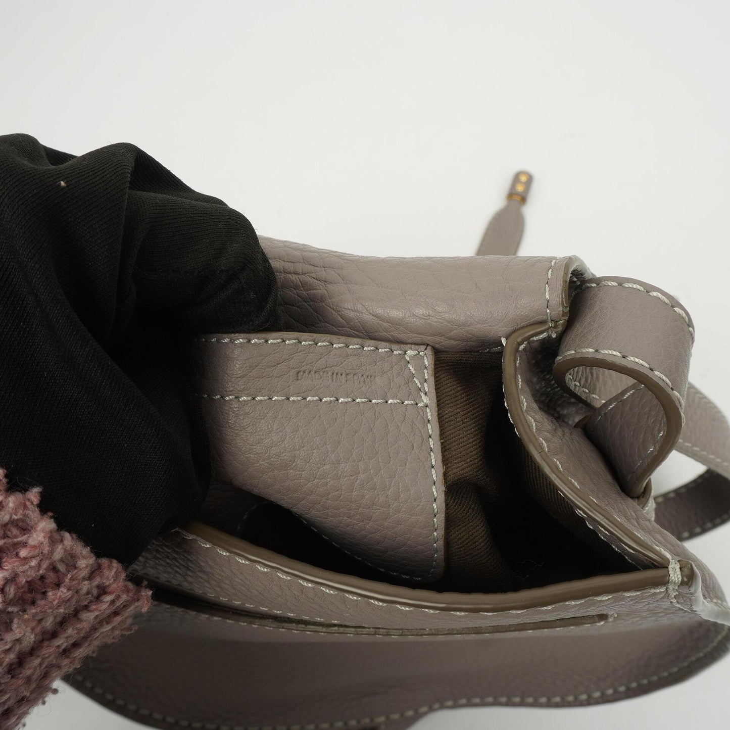 Chloe Marcie Neutrale Graue Leder-Satteltasche zum Umhängen