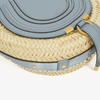 Chloé Marcie Korb-Crossbody-Tasche aus Raffia und Leder