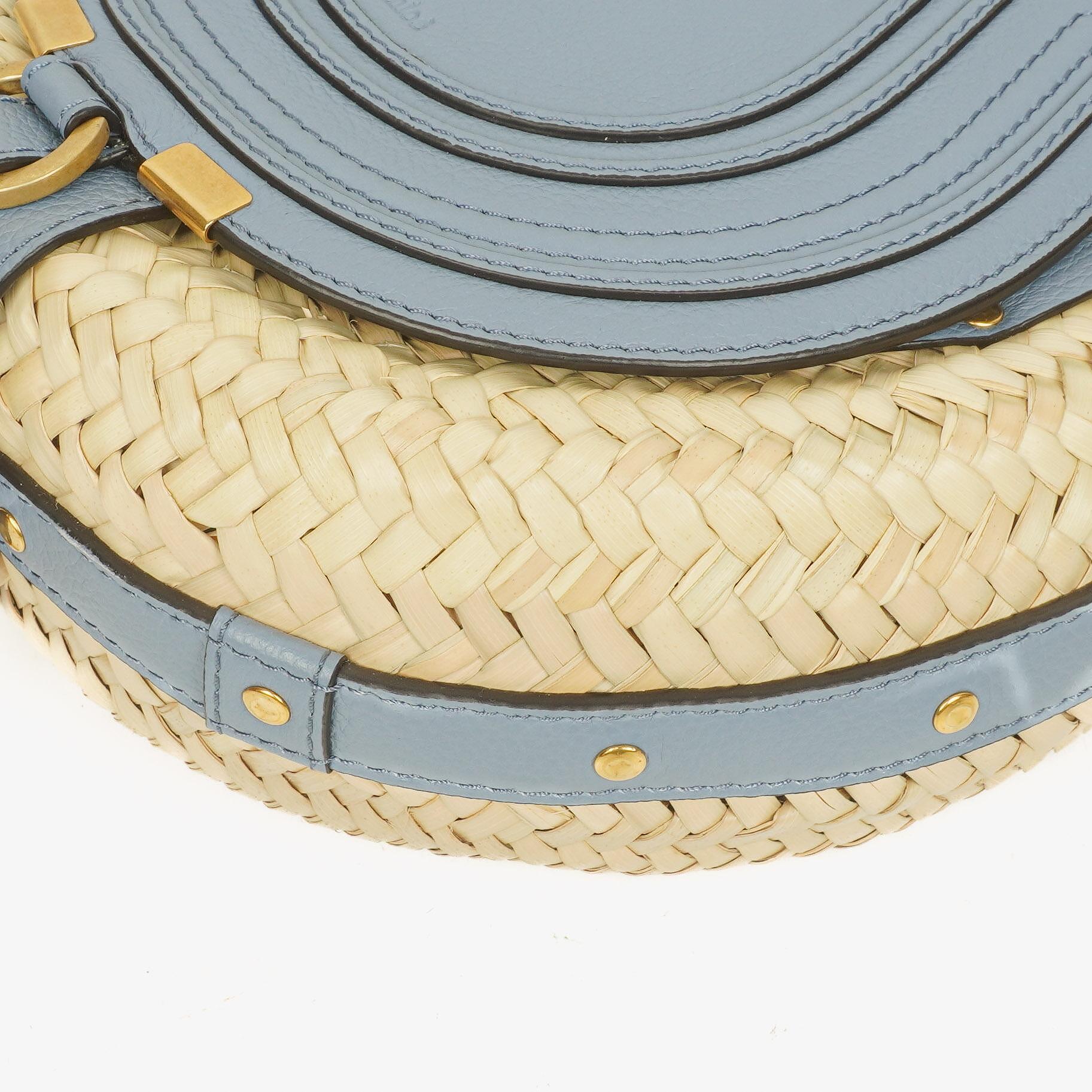Chloé Marcie Korb-Crossbody-Tasche aus Raffia und Leder