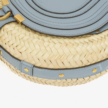 Chloé Marcie Korb-Crossbody-Tasche aus Raffia und Leder