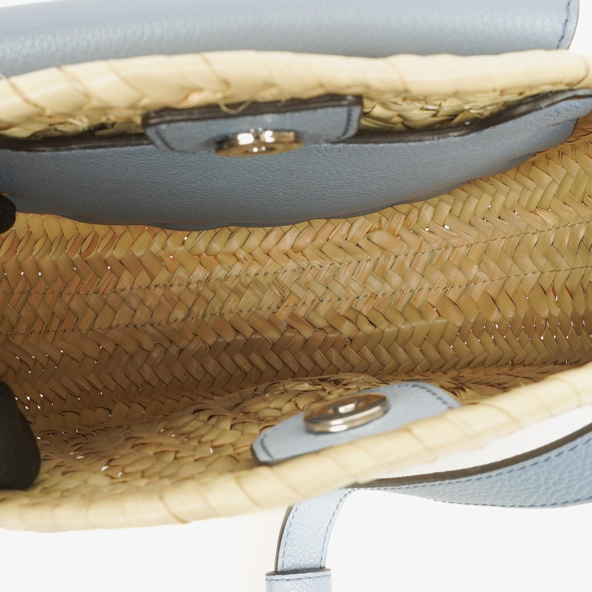 Chloé Marcie Korb-Crossbody-Tasche aus Raffia und Leder