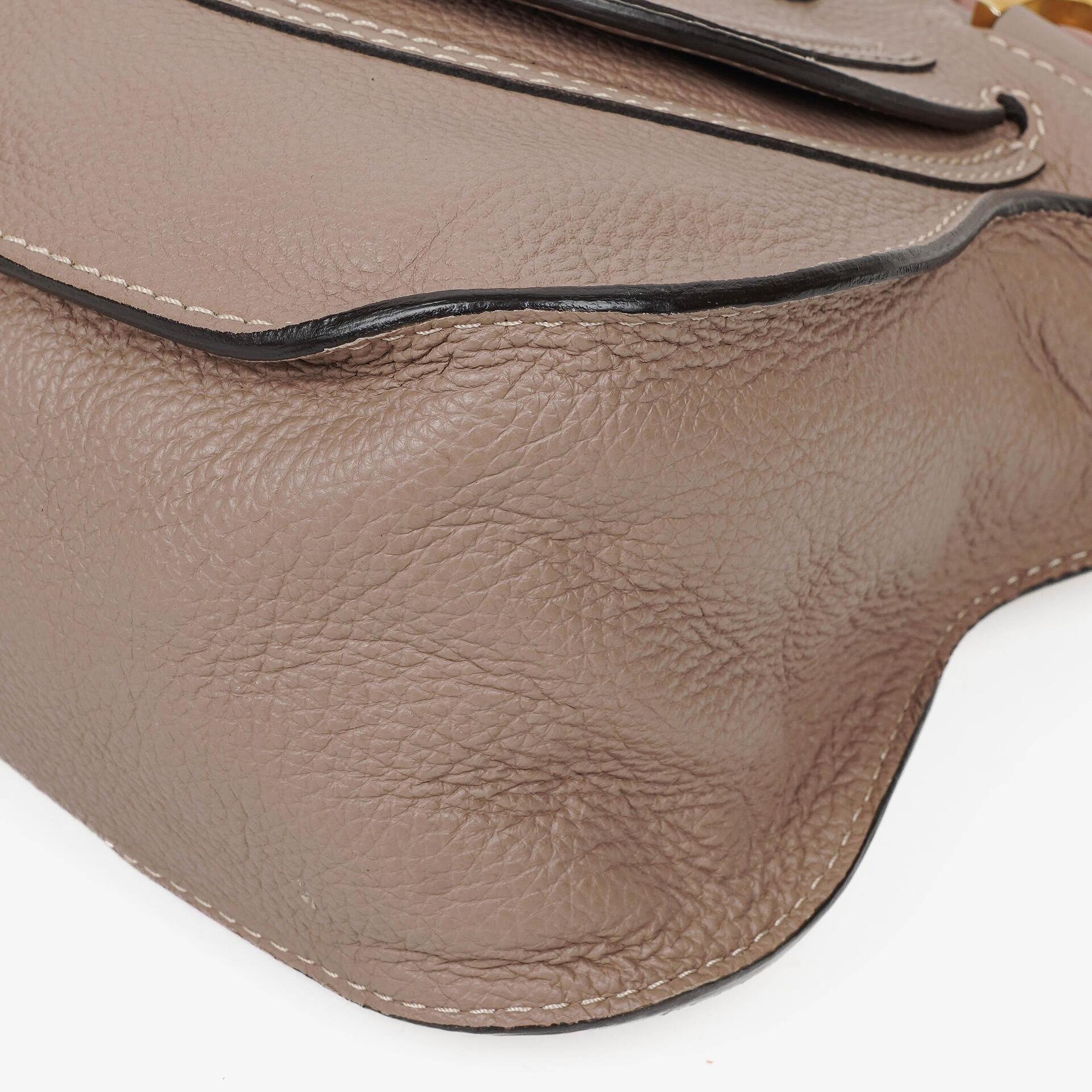 Chloé Marcie Schultertasche aus Leder in Rhino/Dunkel Odalisque Pink