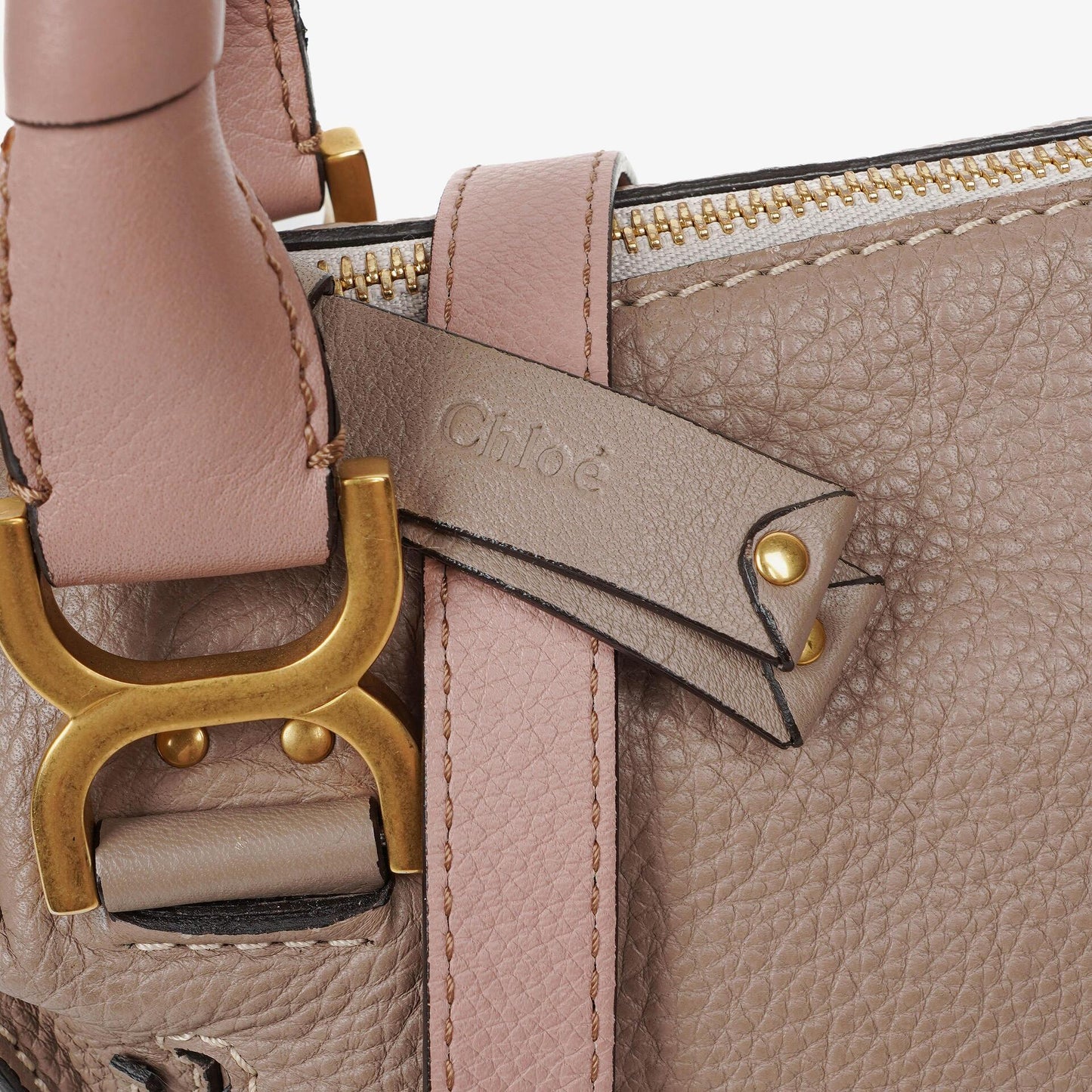 Chloé Marcie Schultertasche aus Leder in Rhino/Dunkel Odalisque Pink