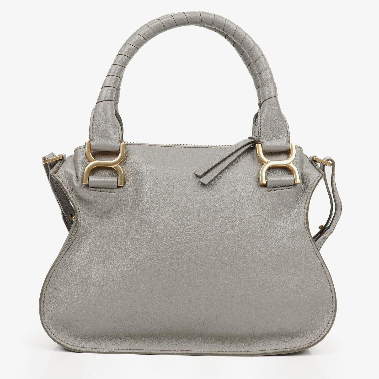 Chloe Marcie Small Tasche aus kaschmirgrauem genarbtem Leder