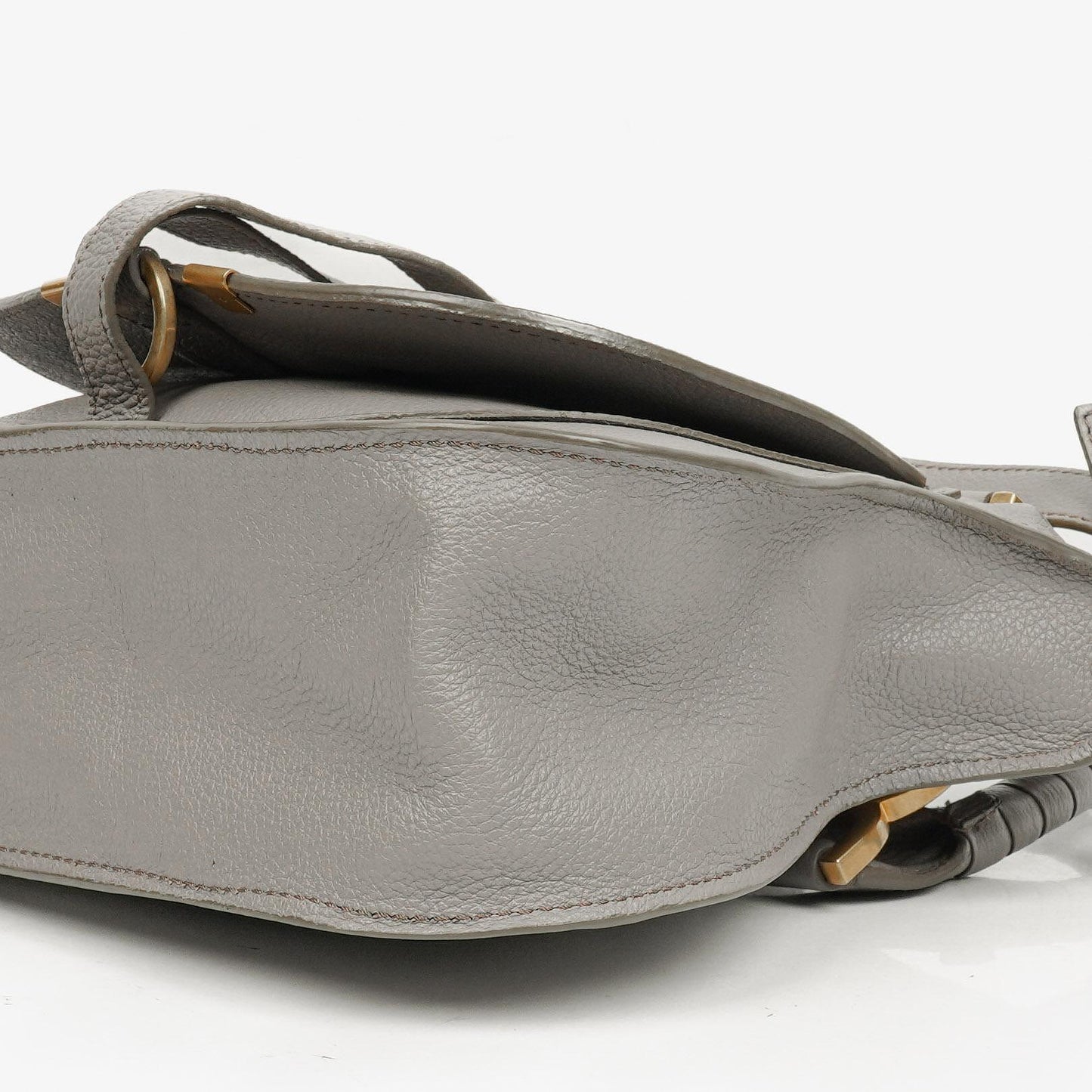Chloe Marcie Small Tasche aus kaschmirgrauem genarbtem Leder