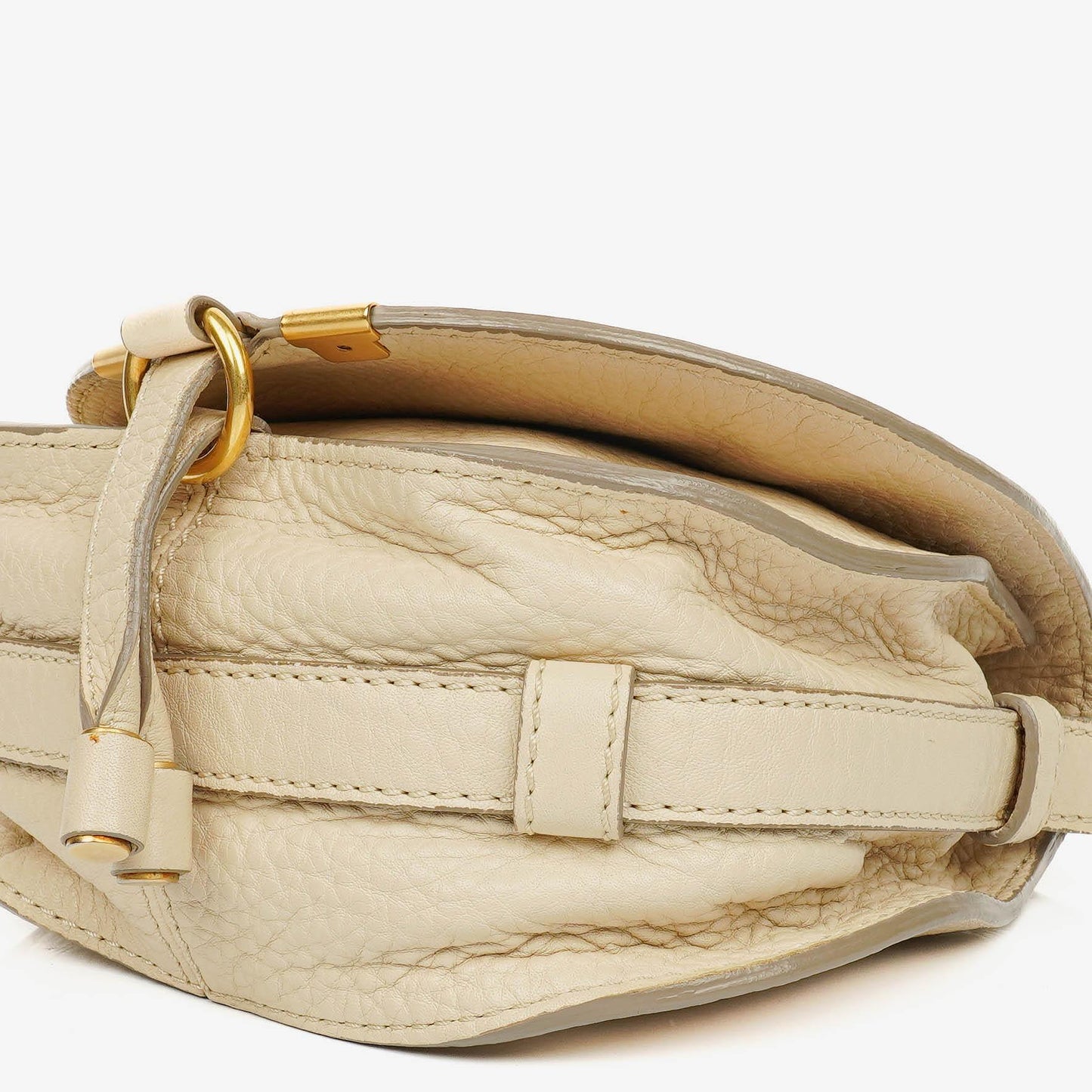 Chloé Marcie Sweet Satteltasche aus beigem Leder zum Umhängen