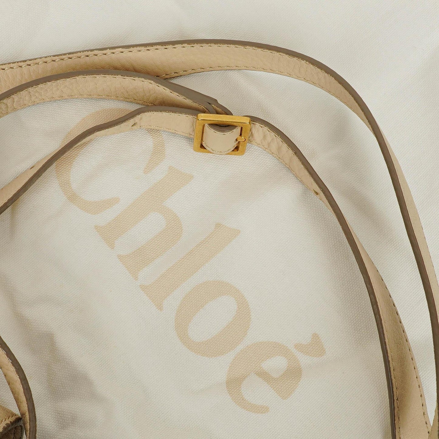 Chloé Marcie Sweet Satteltasche aus beigem Leder zum Umhängen