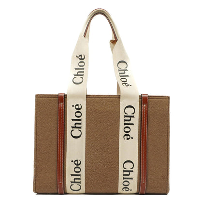 Chloe Mittelgroße Woody Woll Schultertasche Braun