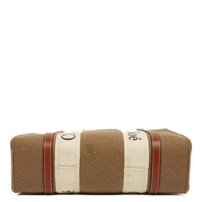 Chloe Mittelgroße Woody Woll Schultertasche Braun