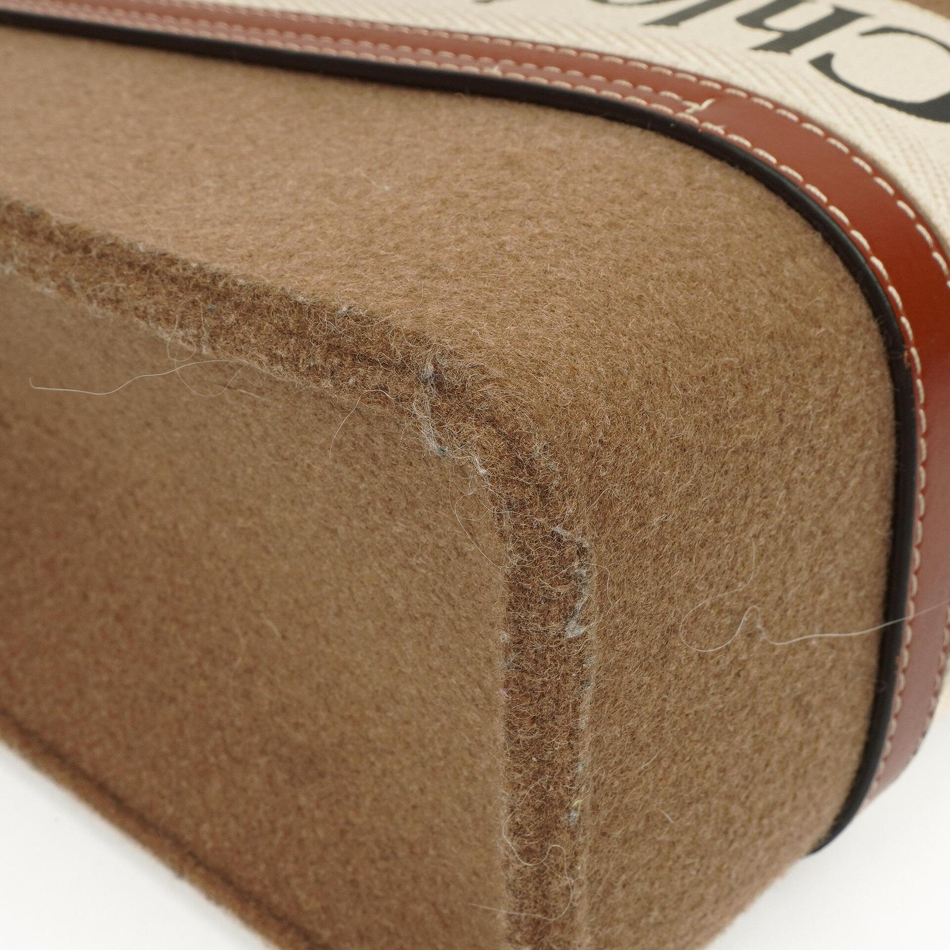Chloe Mittelgroße Woody Woll Schultertasche Braun