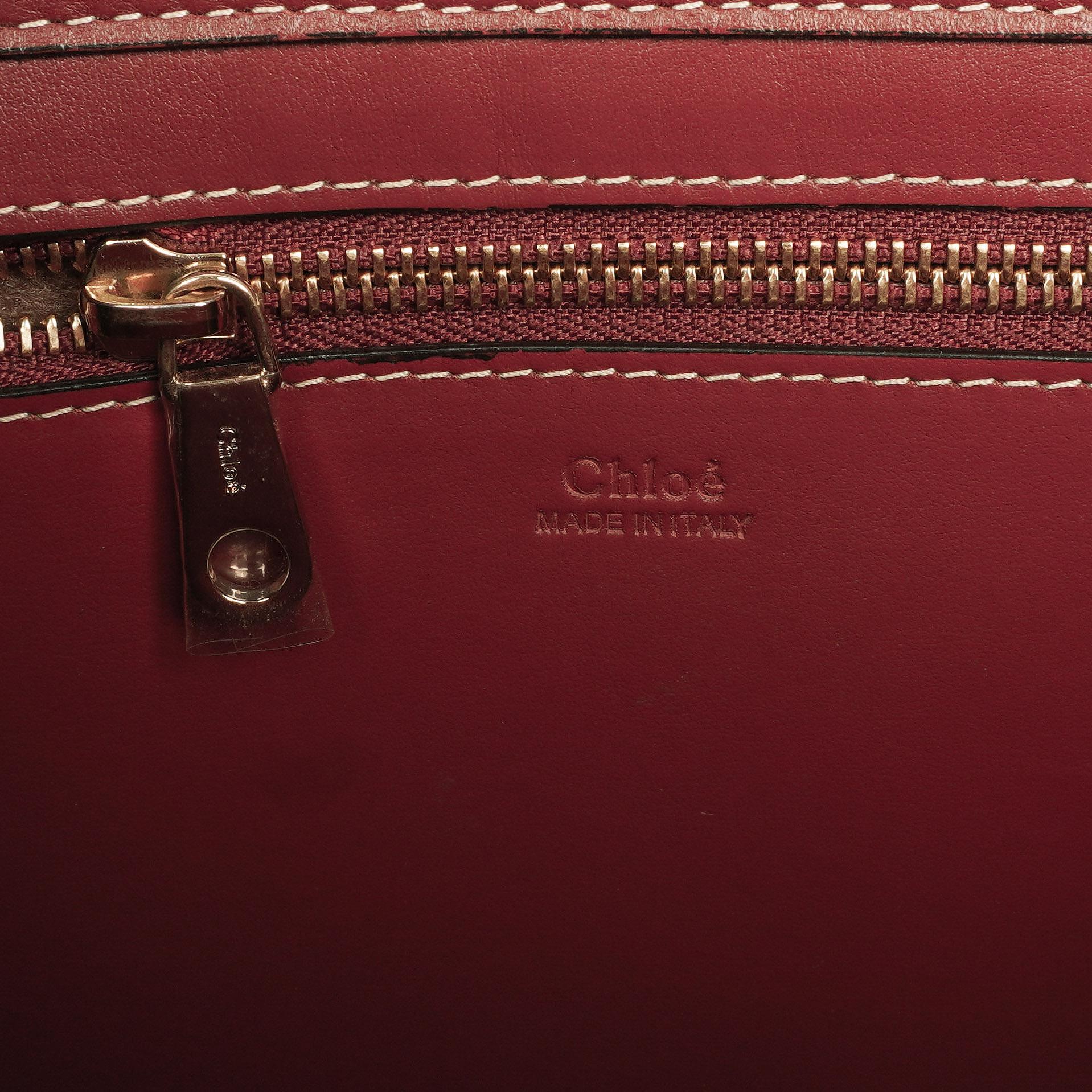 Chloe Mittelgroße Woody Woll Schultertasche Braun