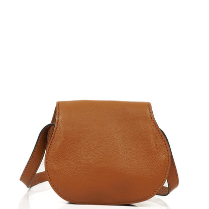 Chloe Mini Marcie Tan Genarbtes Kalbsleder Satteltasche Umhängetasche
