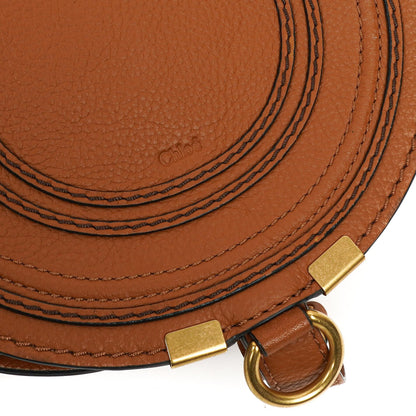 Chloe Mini Marcie Tan Genarbtes Kalbsleder Satteltasche Umhängetasche