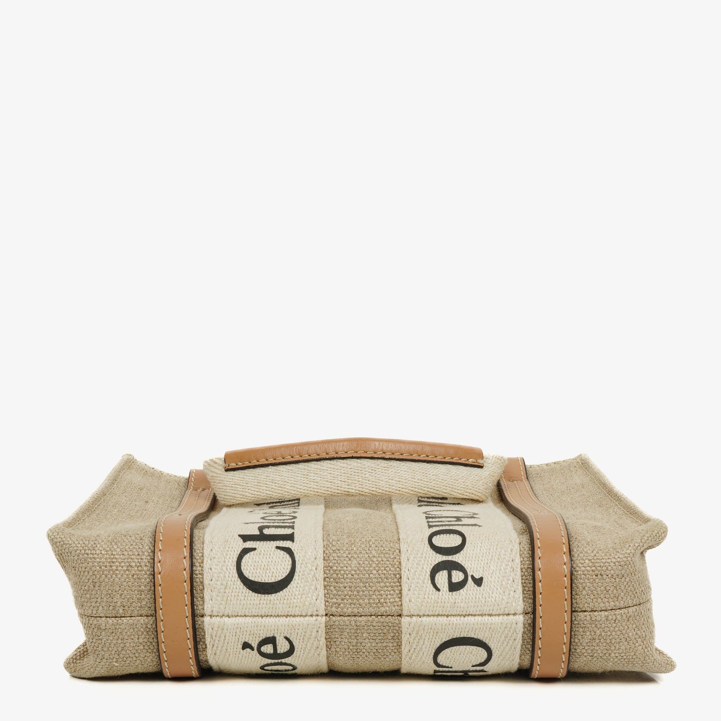 Chloé Mini Woody Tote Bag aus Leinen