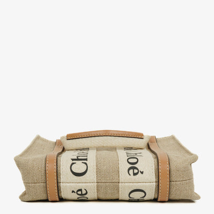 Chloé Mini Woody Tote Bag aus Leinen