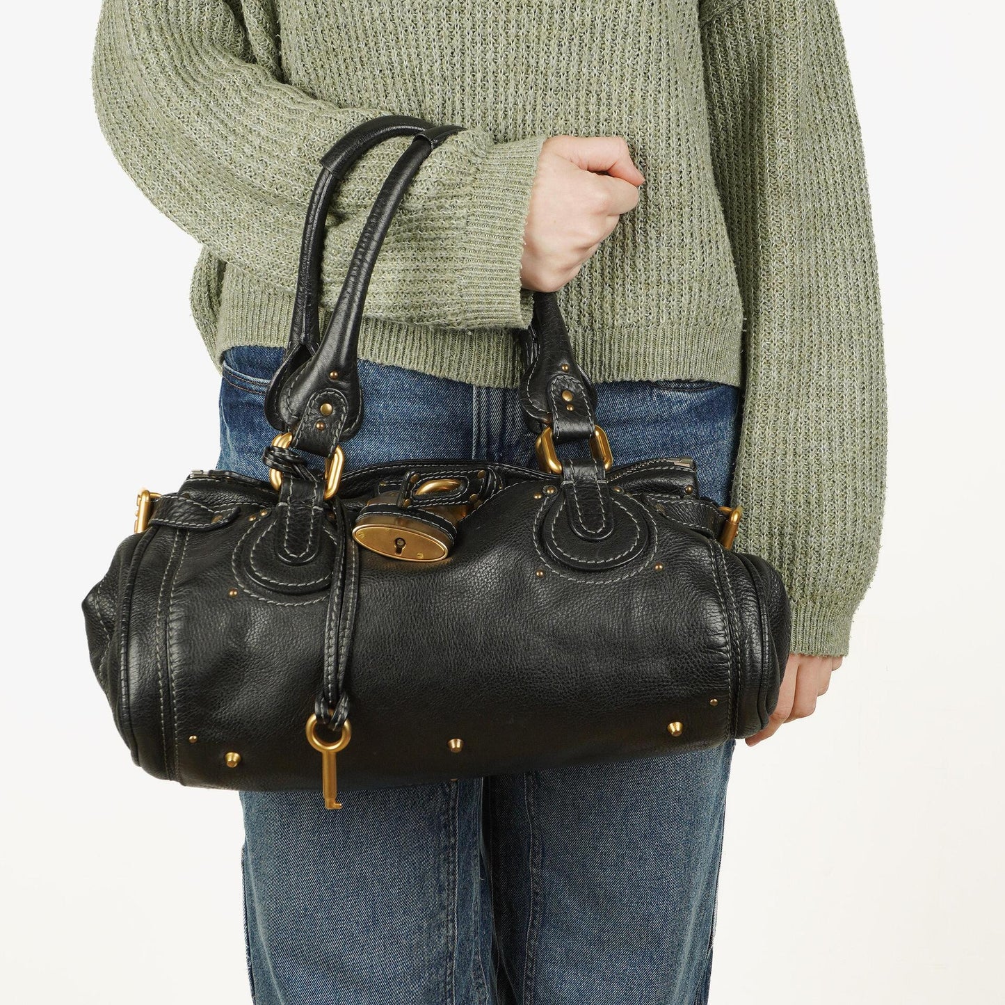 Chloe Paddington Aktentasche Schwarz Kalbsleder