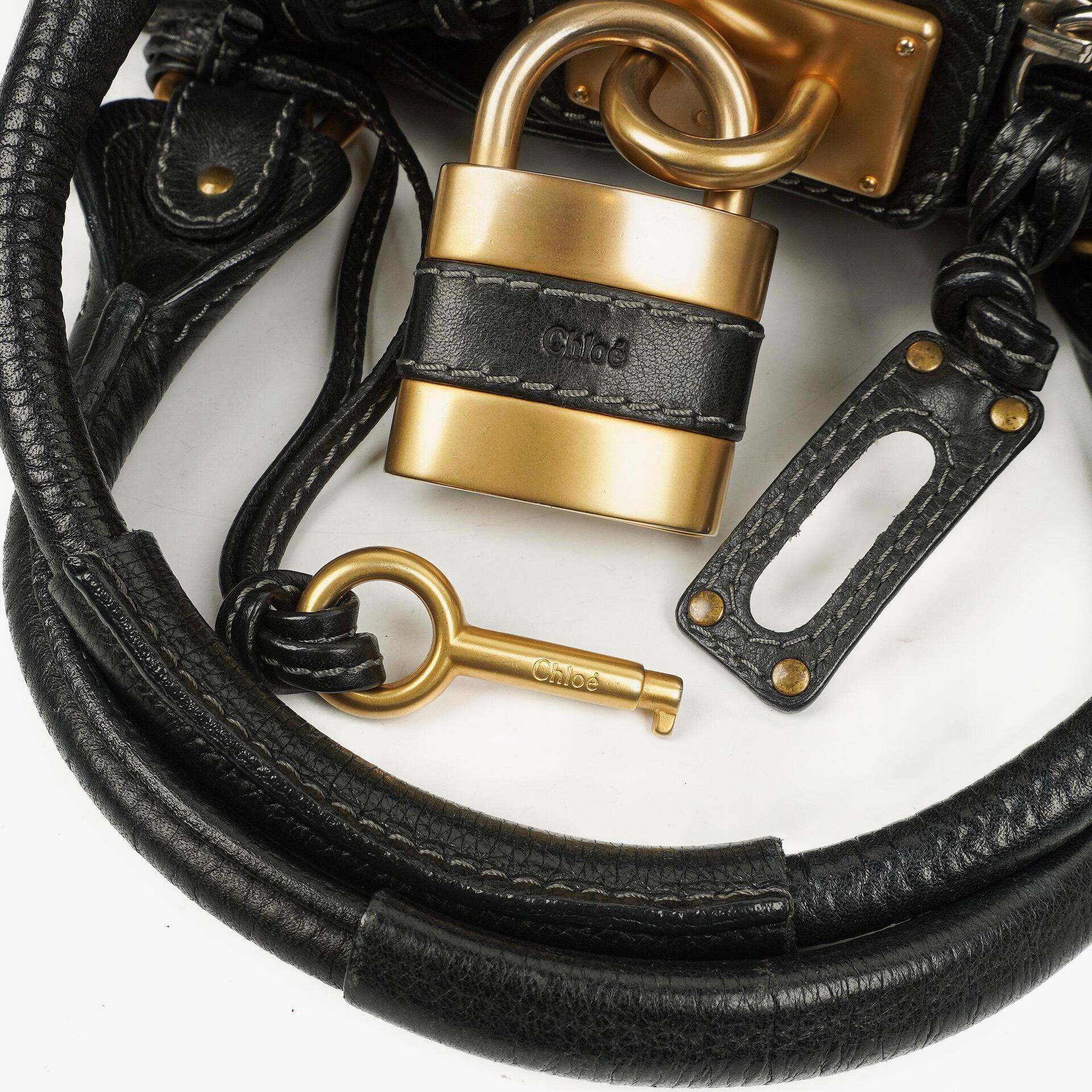 Chloe Paddington Aktentasche Schwarz Kalbsleder