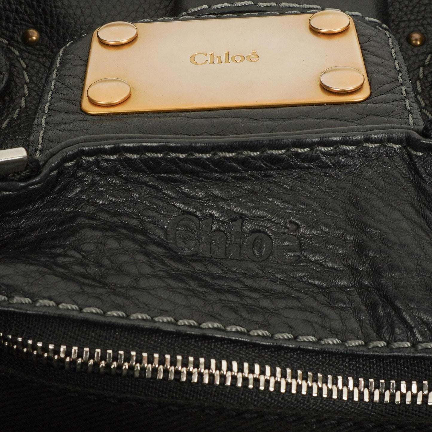 Chloe Paddington Aktentasche Schwarz Kalbsleder
