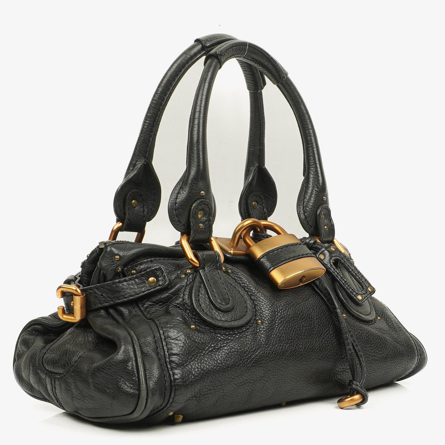 Chloé Paddington Satchel Tasche aus schwarzem Kalbsleder