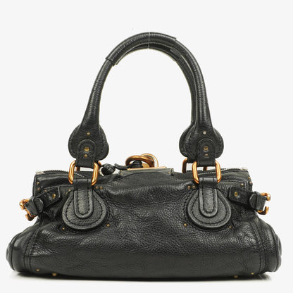 Chloé Paddington Satchel Tasche aus schwarzem Kalbsleder