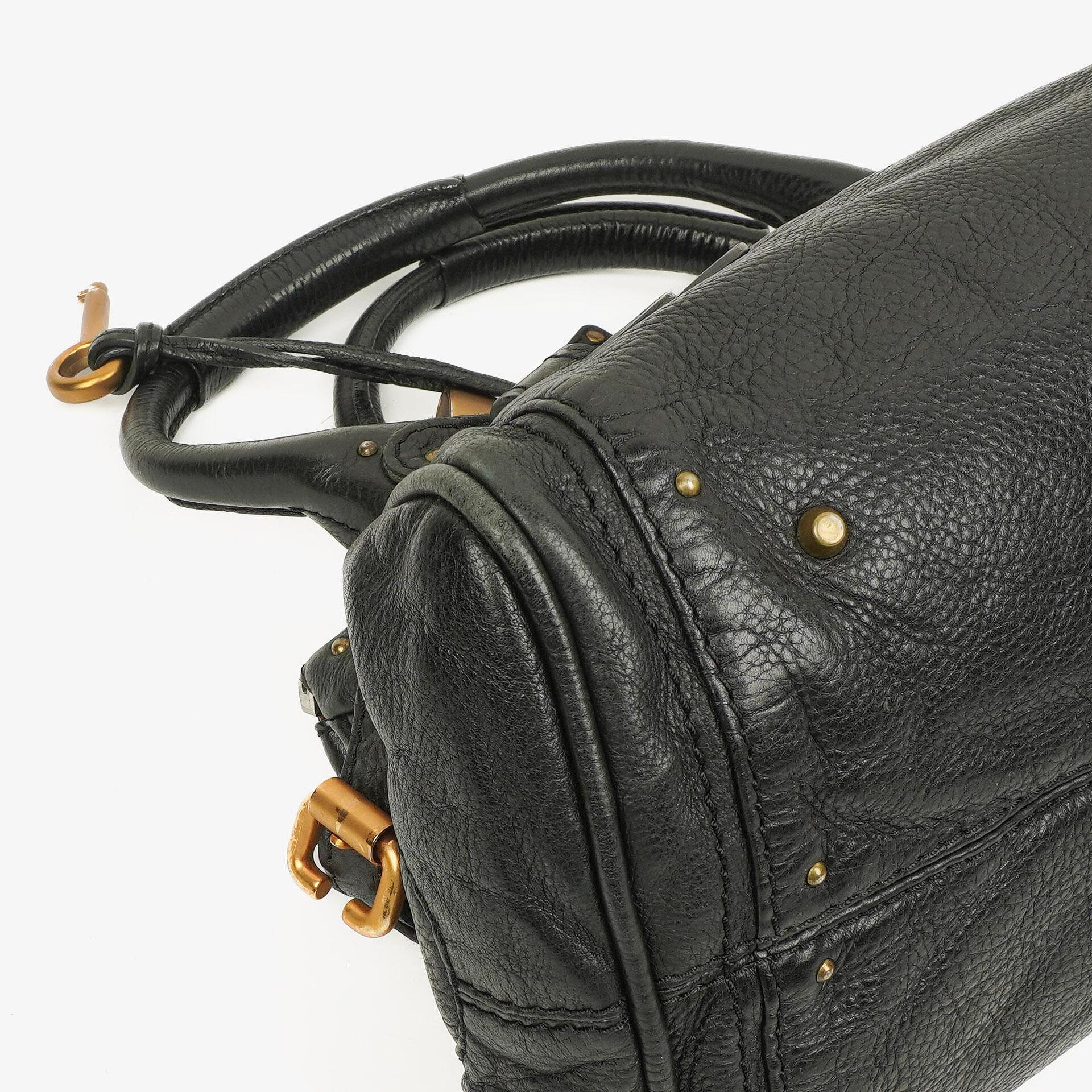 Chloé Paddington Satchel Tasche aus schwarzem Kalbsleder