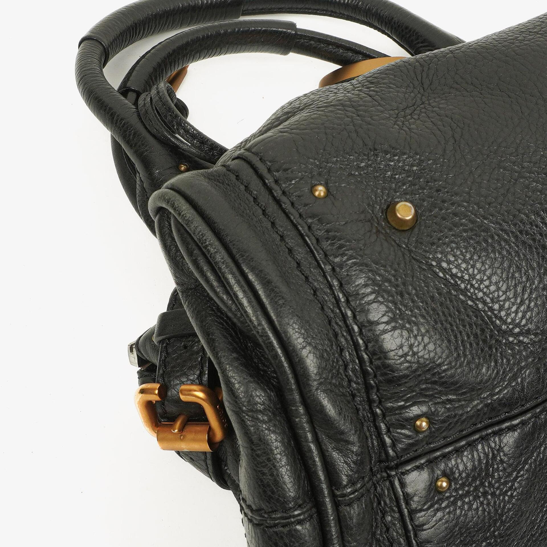 Chloé Paddington Satchel Tasche aus schwarzem Kalbsleder