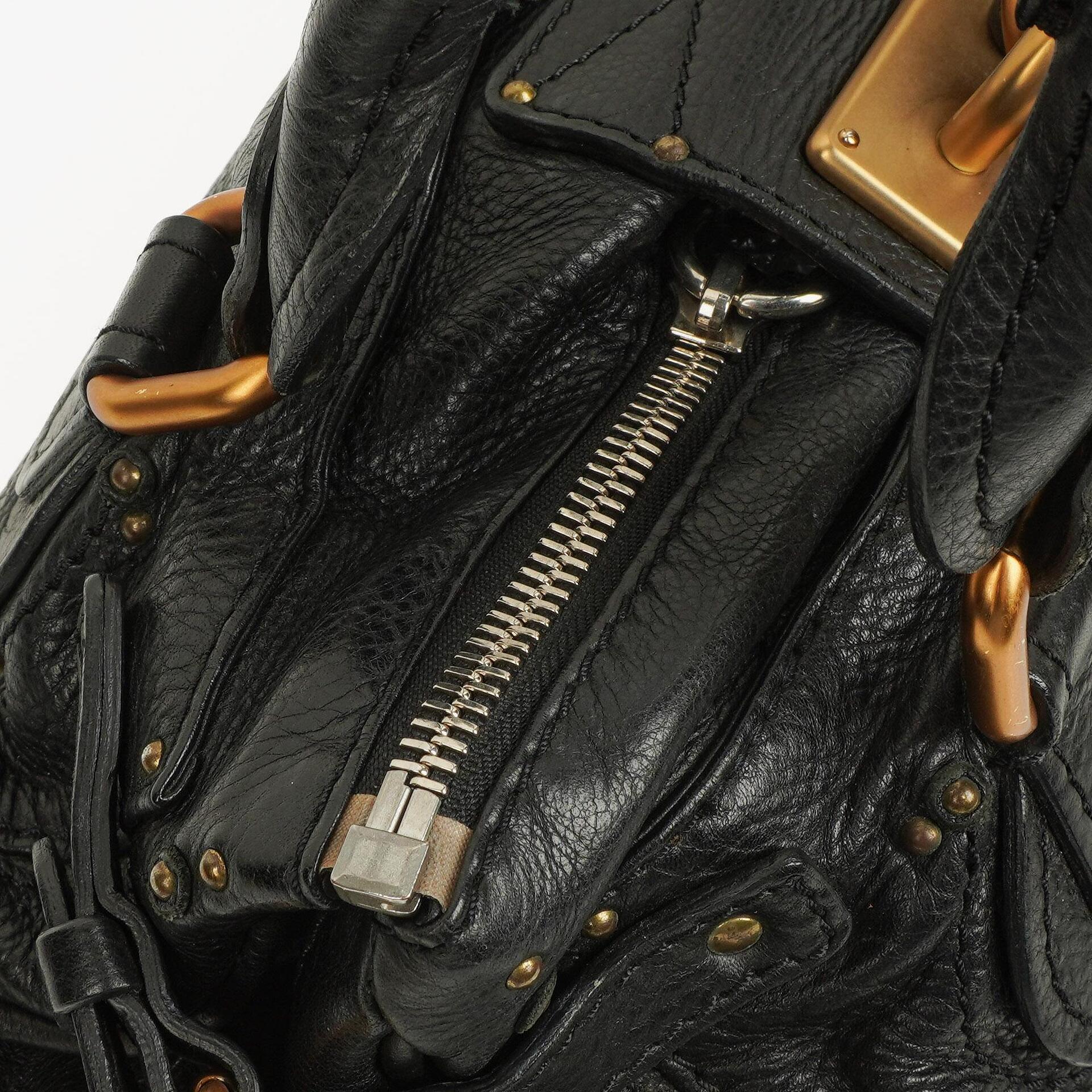 Chloé Paddington Satchel Tasche aus schwarzem Kalbsleder