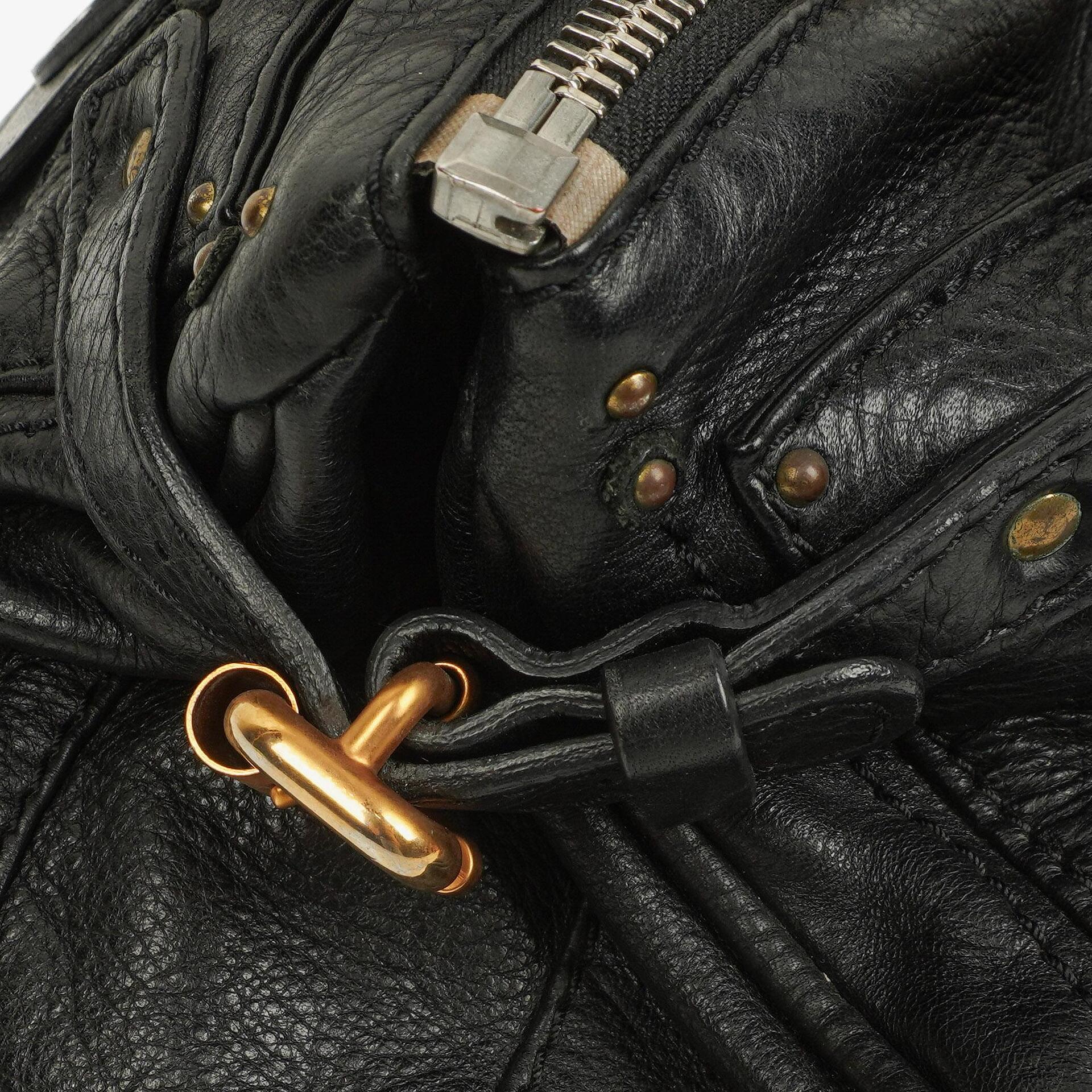 Chloé Paddington Satchel Tasche aus schwarzem Kalbsleder