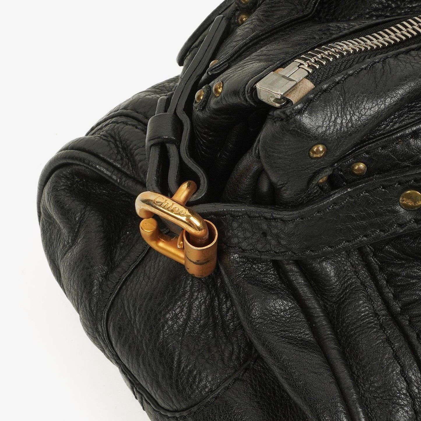 Chloé Paddington Satchel Tasche aus schwarzem Kalbsleder