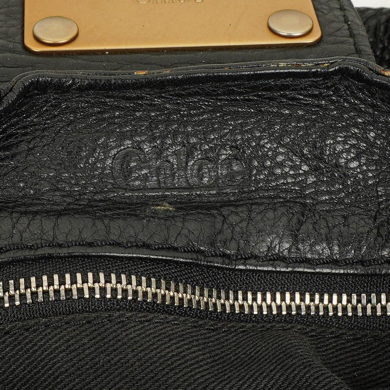Chloé Paddington Satchel Tasche aus schwarzem Kalbsleder