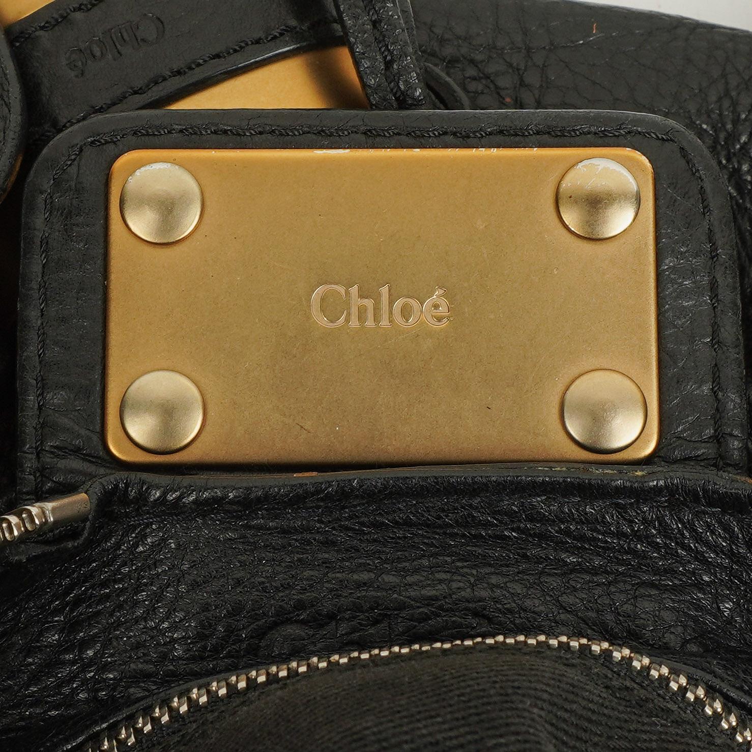 Chloé Paddington Satchel Tasche aus schwarzem Kalbsleder