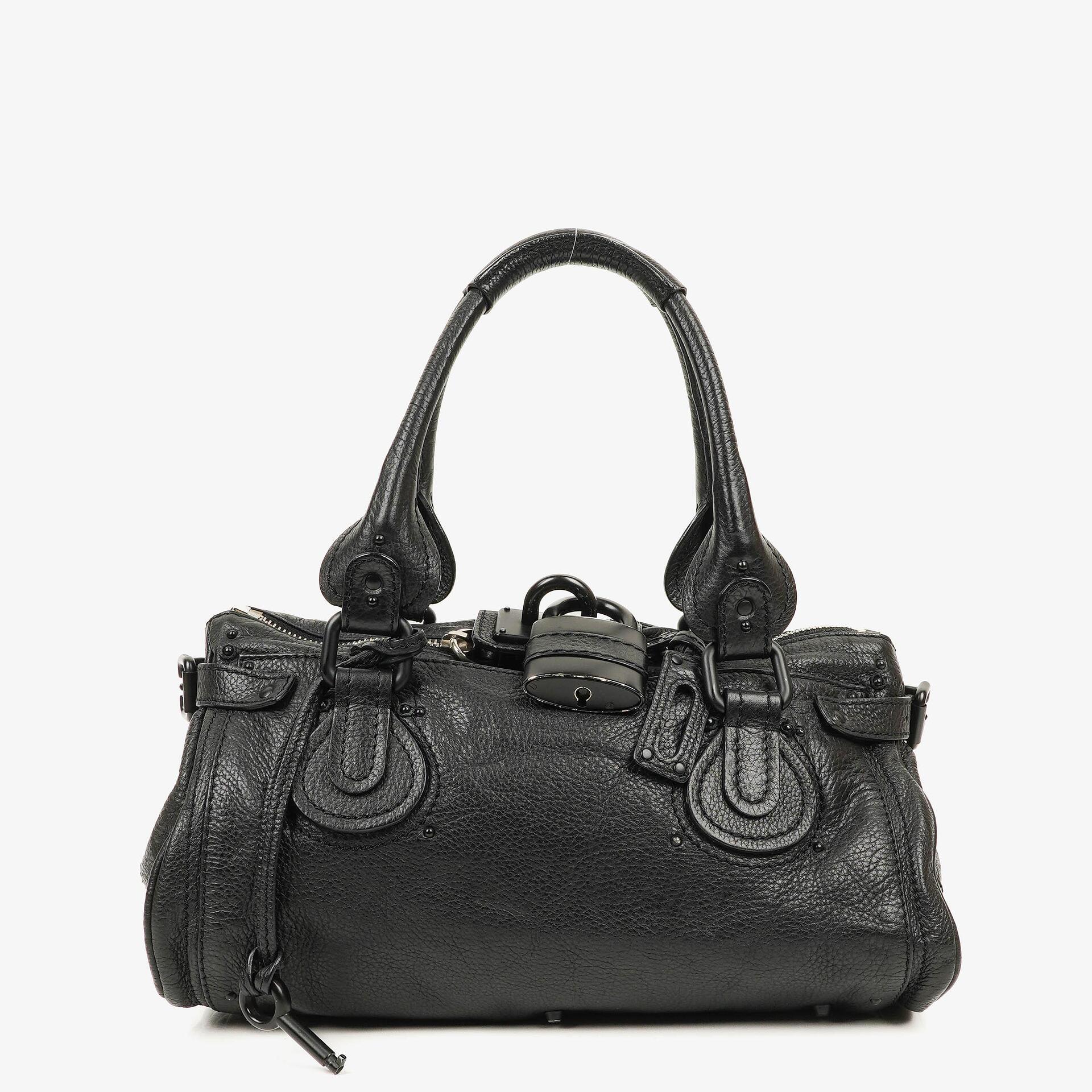 Chloe Paddington Satchel-Tasche aus schwarzem Kalbsleder