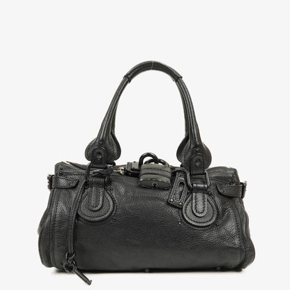 Chloe Paddington Satchel-Tasche aus schwarzem Kalbsleder