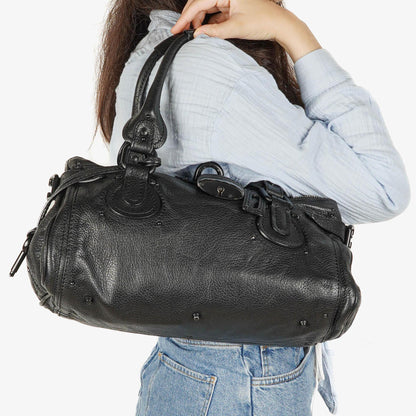 Chloe Paddington Satchel-Tasche aus schwarzem Kalbsleder