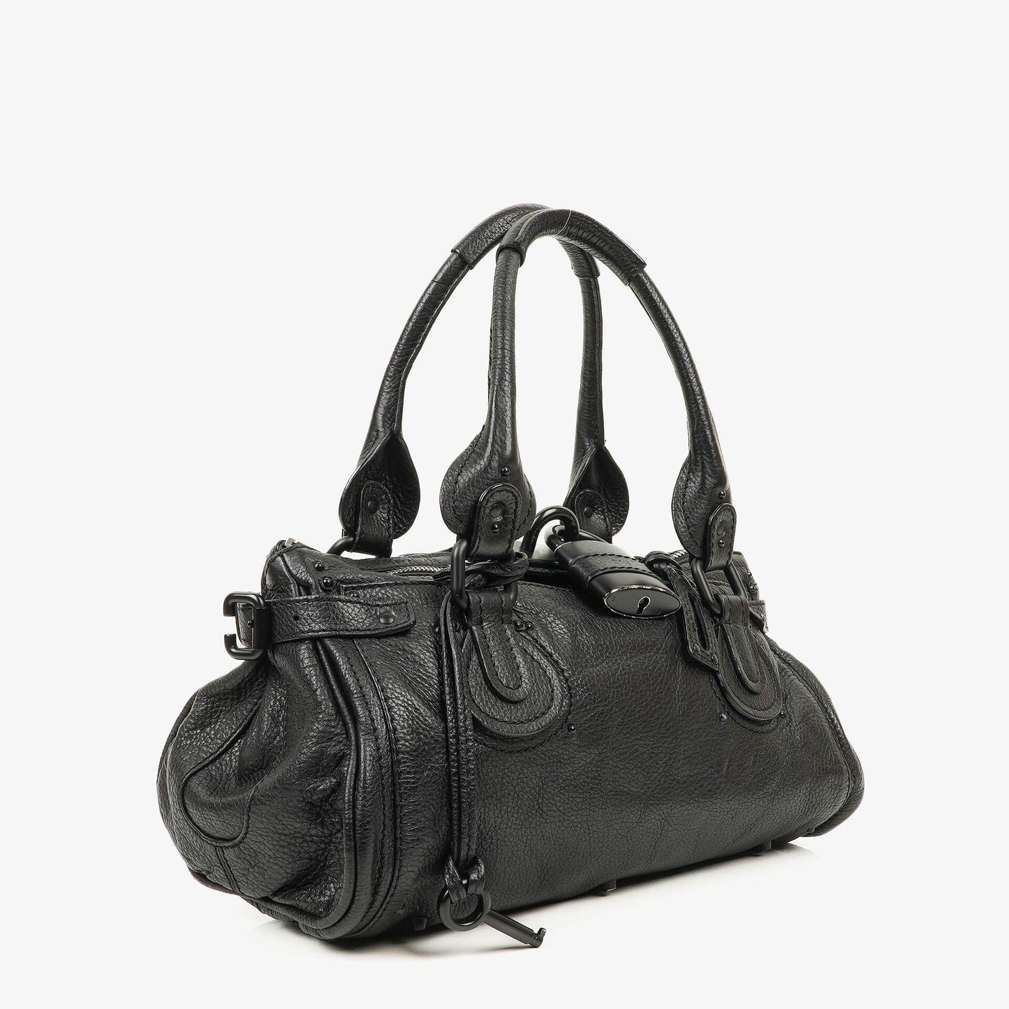 Chloe Paddington Satchel-Tasche aus schwarzem Kalbsleder