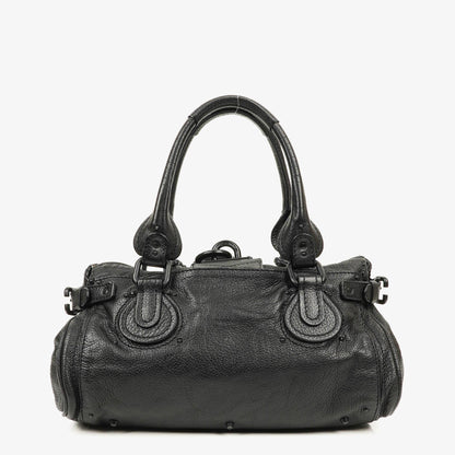 Chloe Paddington Satchel-Tasche aus schwarzem Kalbsleder